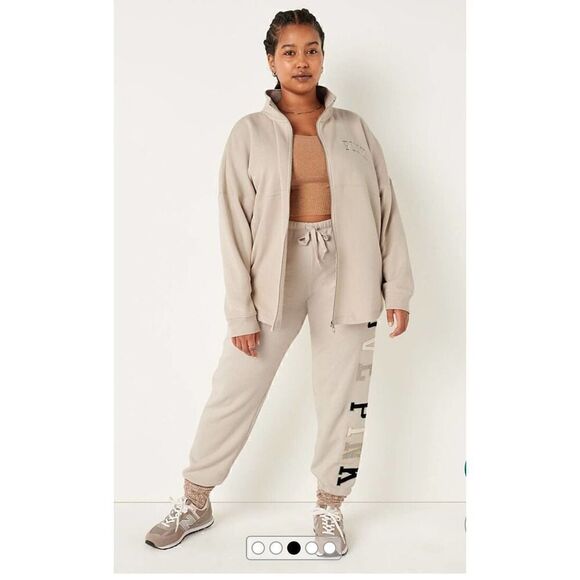 VS pink y2k tan silver gold sweatsuit pants sweatshirt xl/xxl - Picture 1 of 12